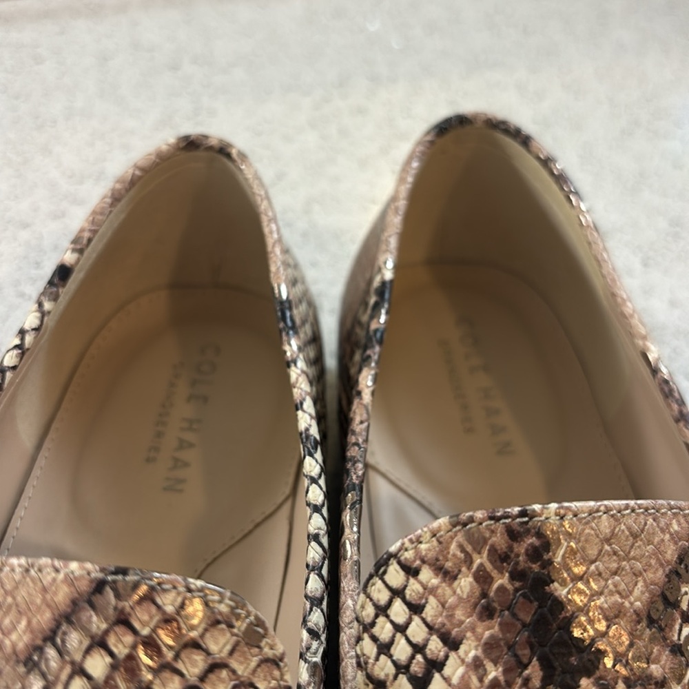 COLE HAAN Modern Classics Bit Loafer Python Rama Printed Leather Flat Shoes 10 - Picture 6 of 6